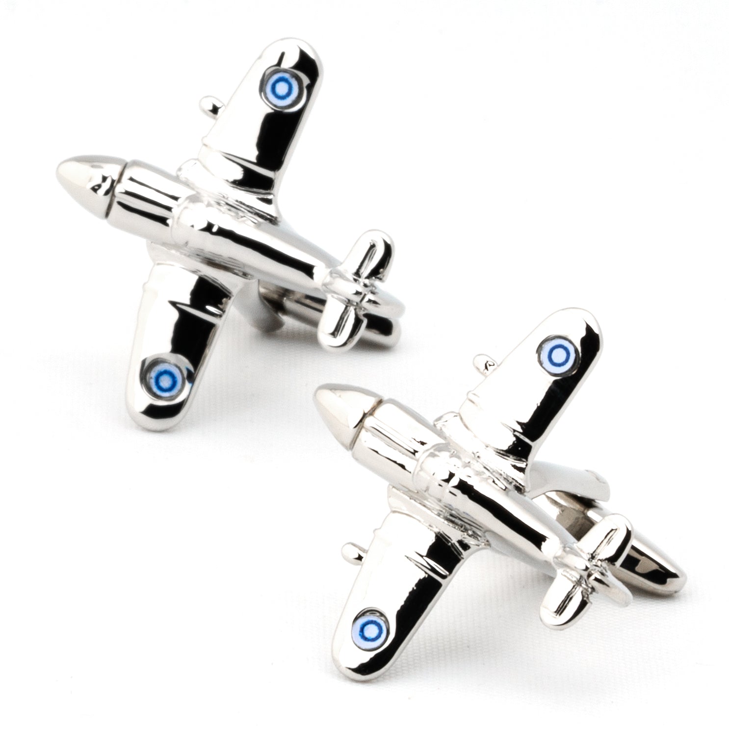 Silver Fighter Jet Plane Cufflinks