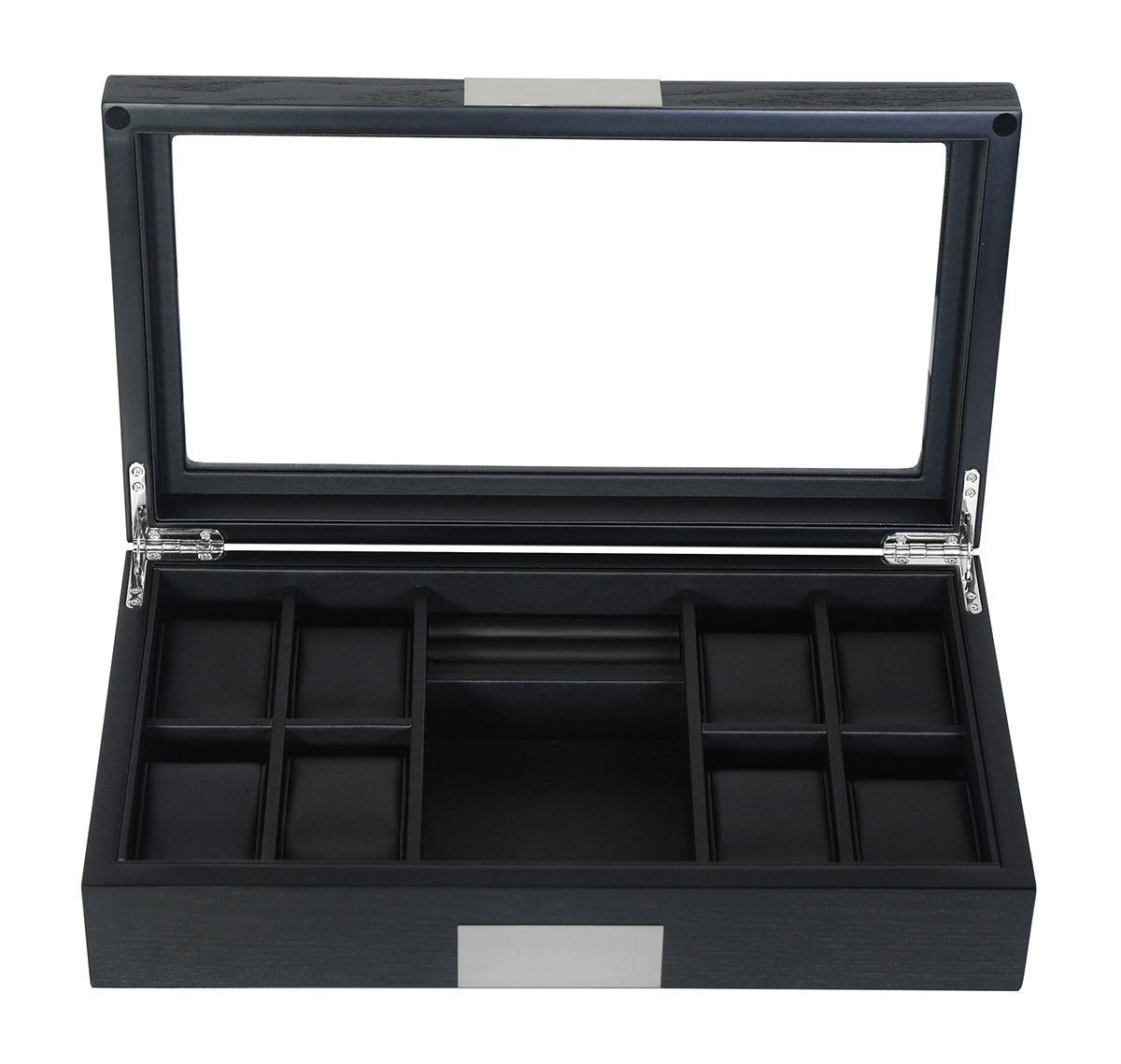 Black Wooden Watch Box, 8 Watch Box, Cuffed Watch Box, Clinks Australia Watch Box, Black Watch Boxes on Cuffed, Australia Watch Box, Watch Storage Box, Watch Display Box, 8 Slots Watch Boxes, Watch Boxes for 8, Wooden Watch Box, Black Wooden Watches + Organizer, CB5009, Clinks Australia