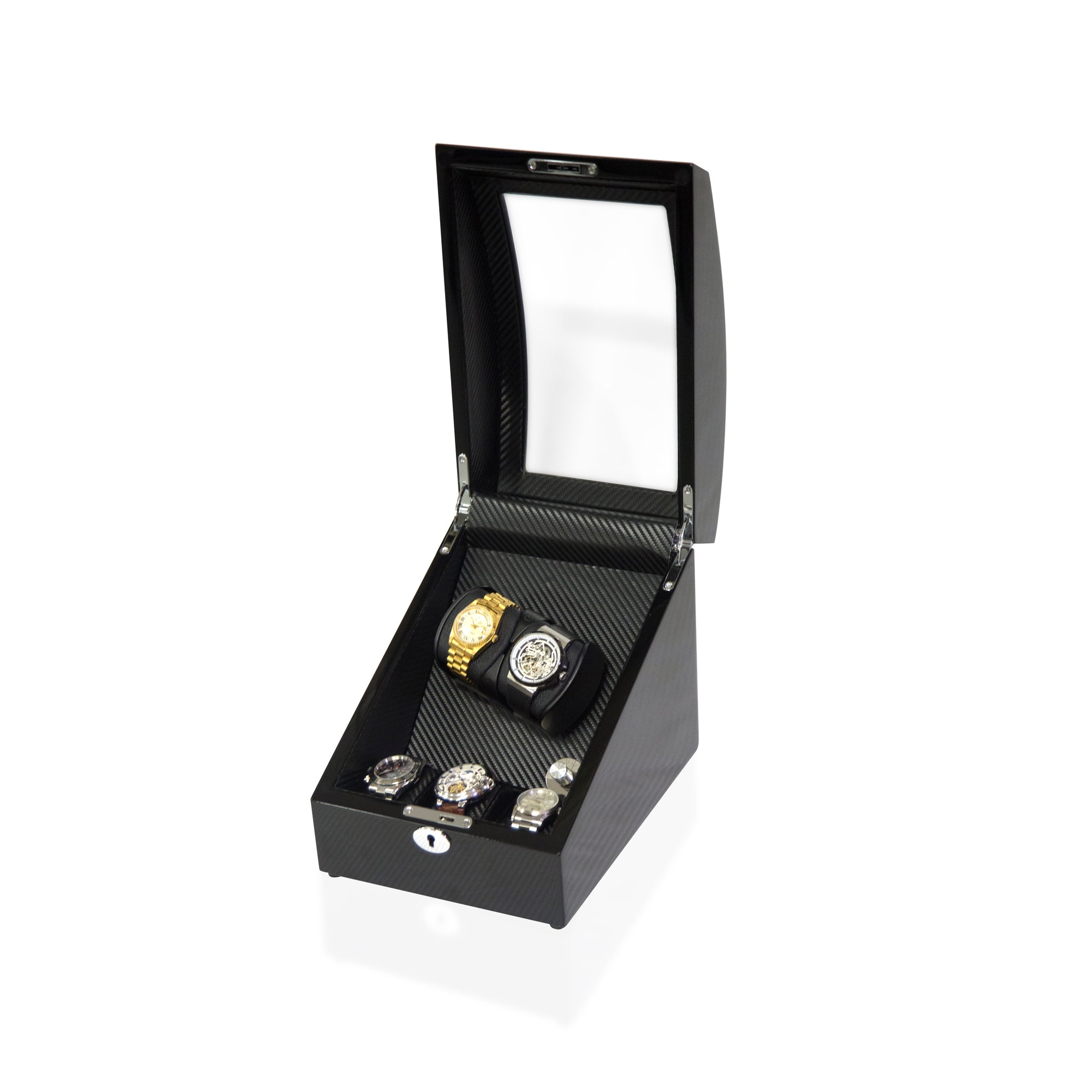 Black Watch Winder Box, 2 + 3 Watch Winder Box, Cuffed Watch Watch Winder, Clinks Australia Watch Winder Box, Black Watch Winder Box on Cuffed, Australia Watch Winder Box, Watch Winder Storage Box, Watch Winder Display Box, Watch Winder Box for 2 + 3, Watch Winder Box, Black, CW0207, Clinks Australia,