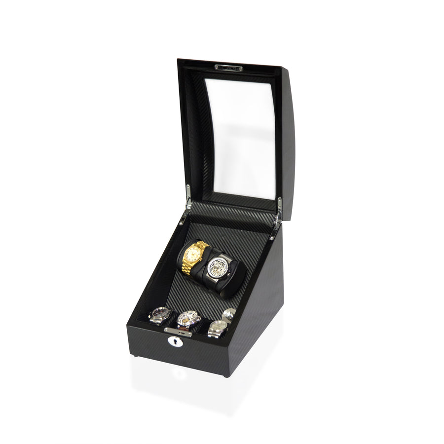 Black Watch Winder Box, 2 + 3 Watch Winder Box, Cuffed Watch Watch Winder, Clinks Australia Watch Winder Box, Black Watch Winder Box on Cuffed, Australia Watch Winder Box, Watch Winder Storage Box, Watch Winder Display Box, Watch Winder Box for 2 + 3, Watch Winder Box, Black, CW0207, Clinks Australia,