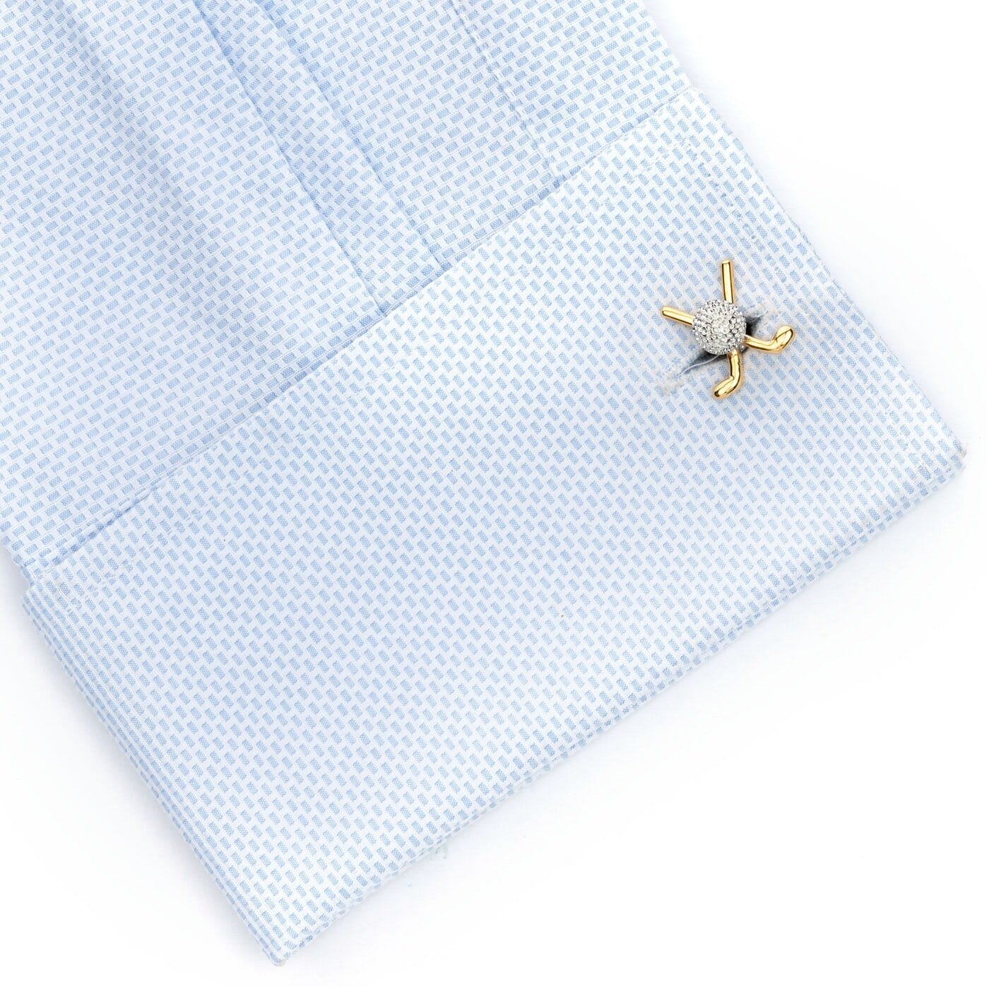 Silver and Gold Golf Club and Ball Cufflinks Novelty Cufflinks Clinks Australia 