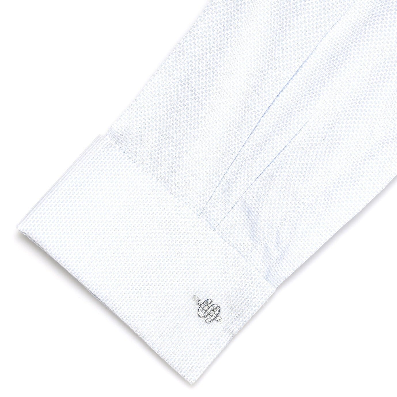 Silver Crystal $ Dollar Sign Cufflinks Novelty Cufflinks Clinks Australia 