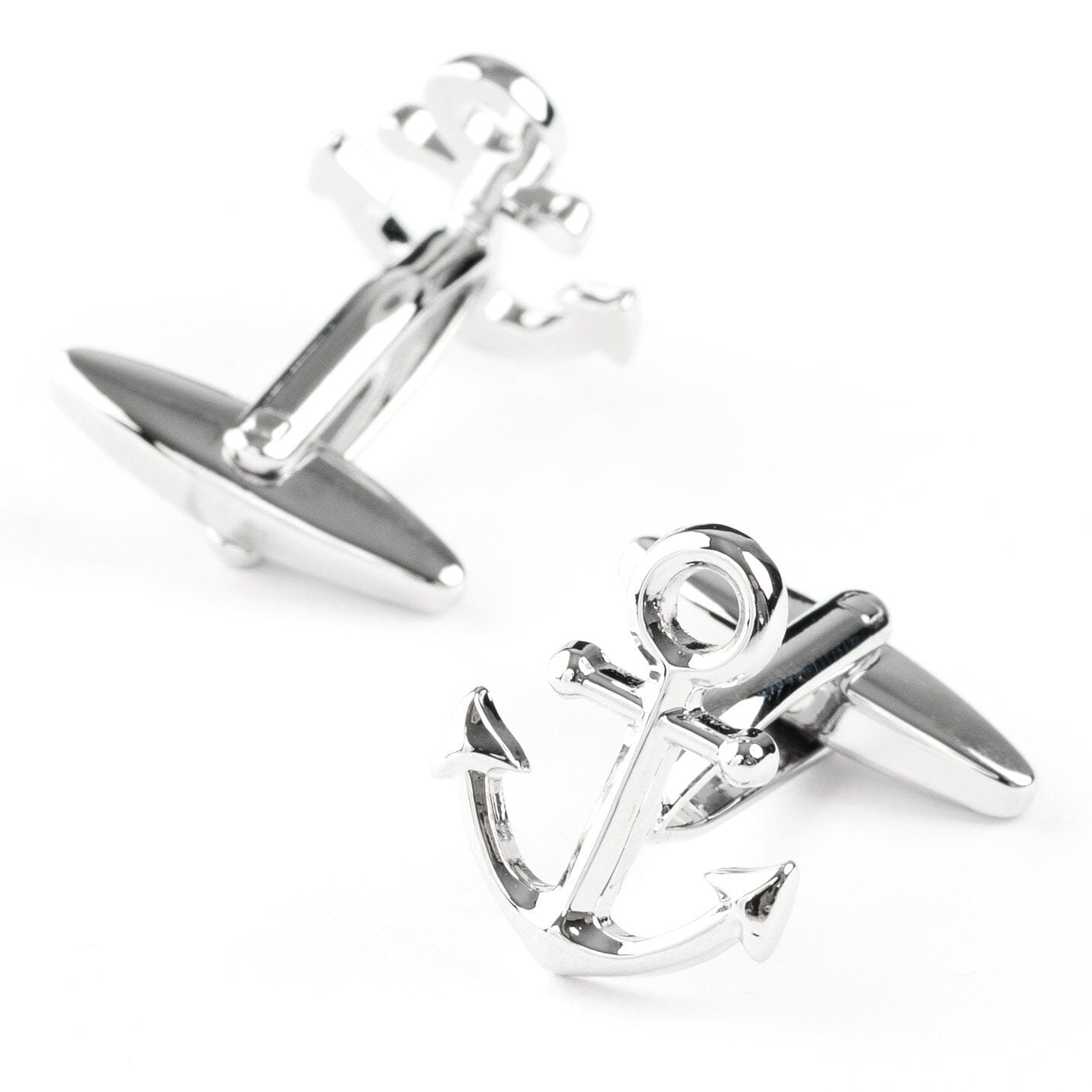 Shiny Silver Ship Anchor Cufflinks Novelty Cufflinks Clinks Australia 