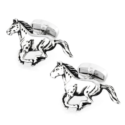 Silver Galloping Horses Cufflinks