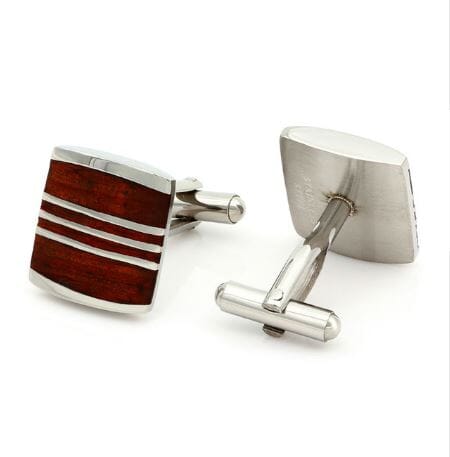 Steel Lines Wood and Stainless Steel Cufflinks Classic & Modern Cufflinks Clinks Australia 