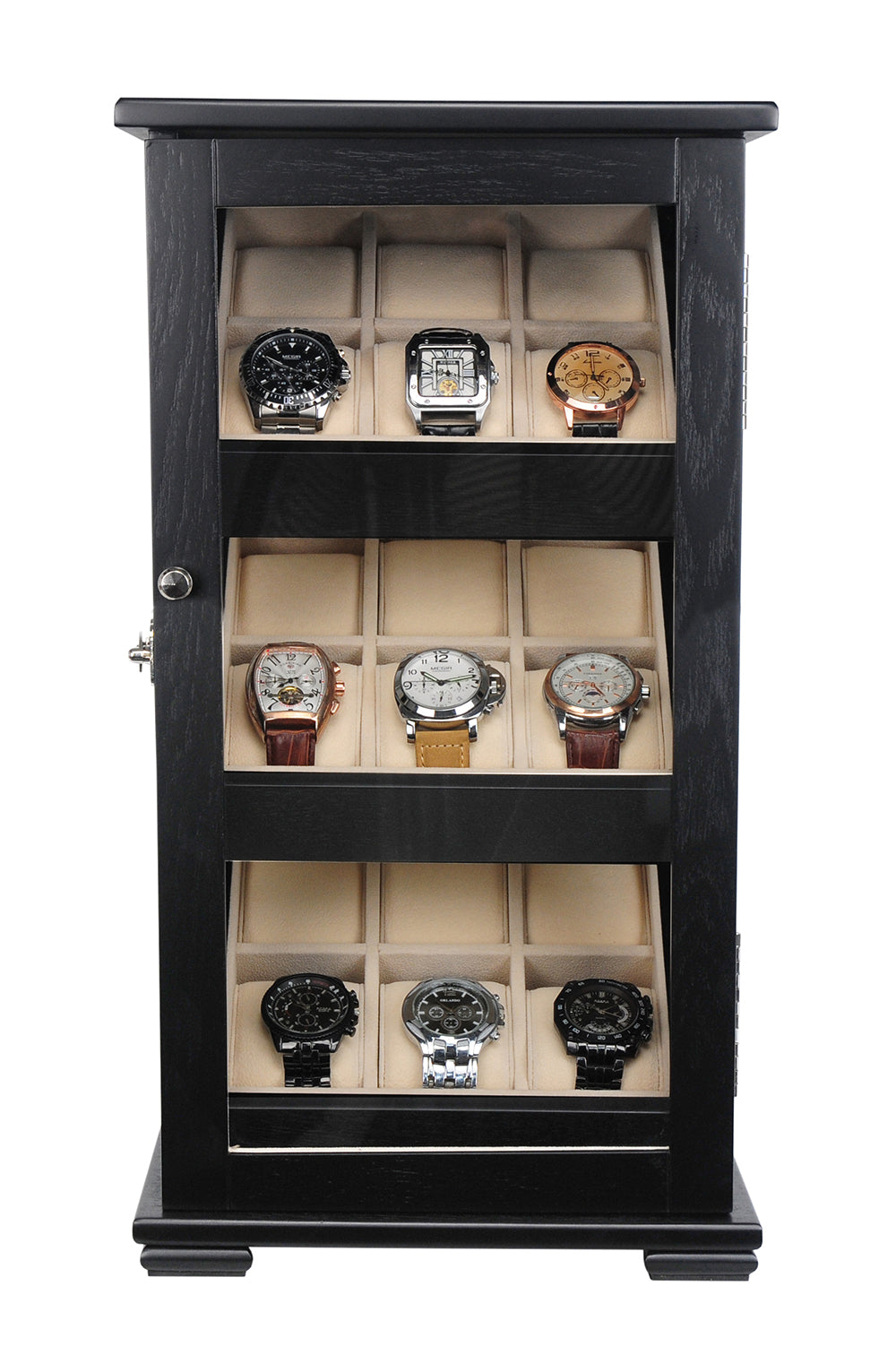 Black Wooden Watch Cabinet, 18 Watch Box, Cuffed Watch Box, Clinks Australia Watch Box, Black Watch Boxes on Cuffed, Australia Watch Box, Watch Storage Box, Watch Display Box, 18 Slots Watch Boxes, Watch Boxes for 18, Wooden Watch Box, Wooden Watch Storage Box, Wooden Watch Cabinet, Black, Storage Box, CB5050, Clinks Australia