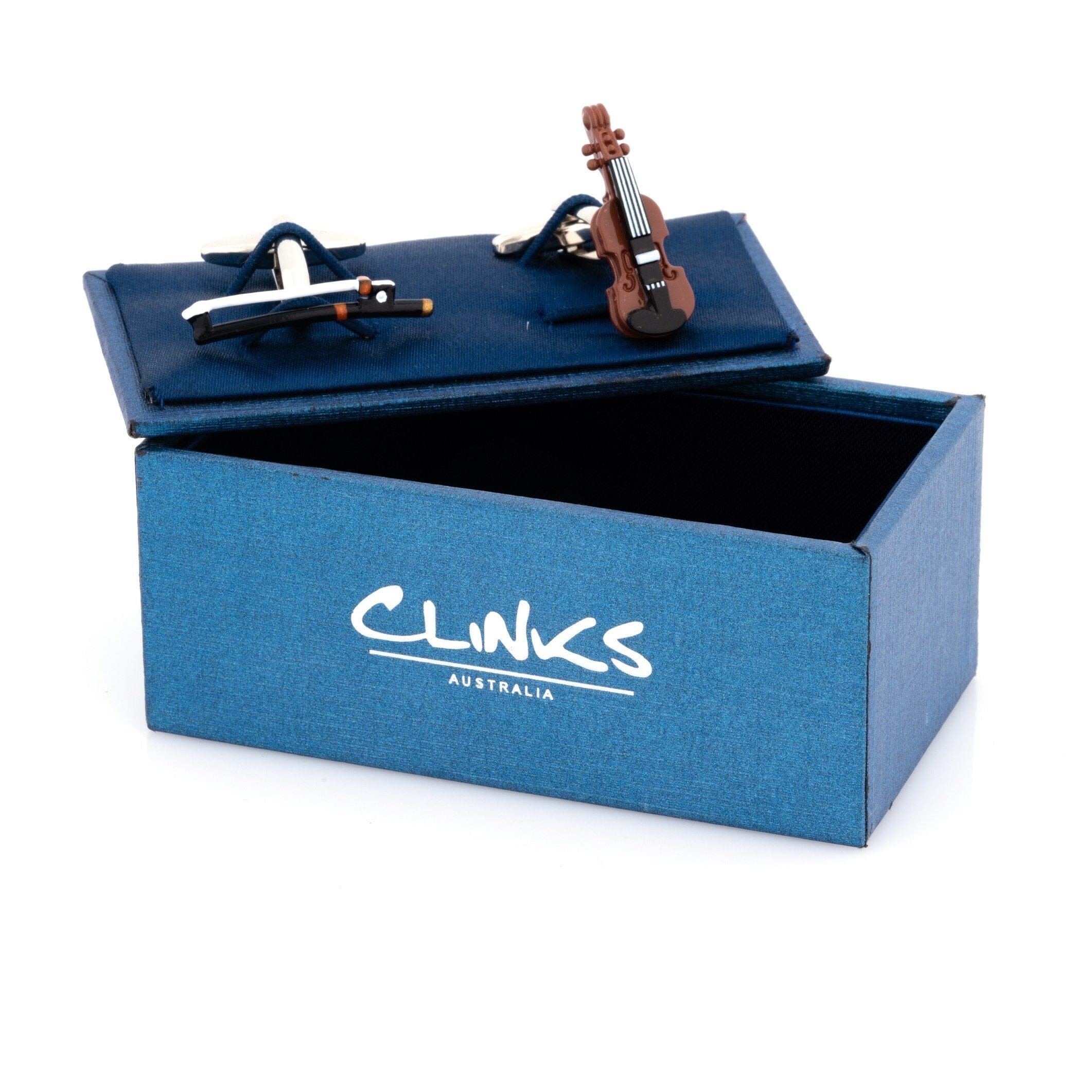 Colour Violin and Bow Cufflinks Novelty Cufflinks Clinks Australia 
