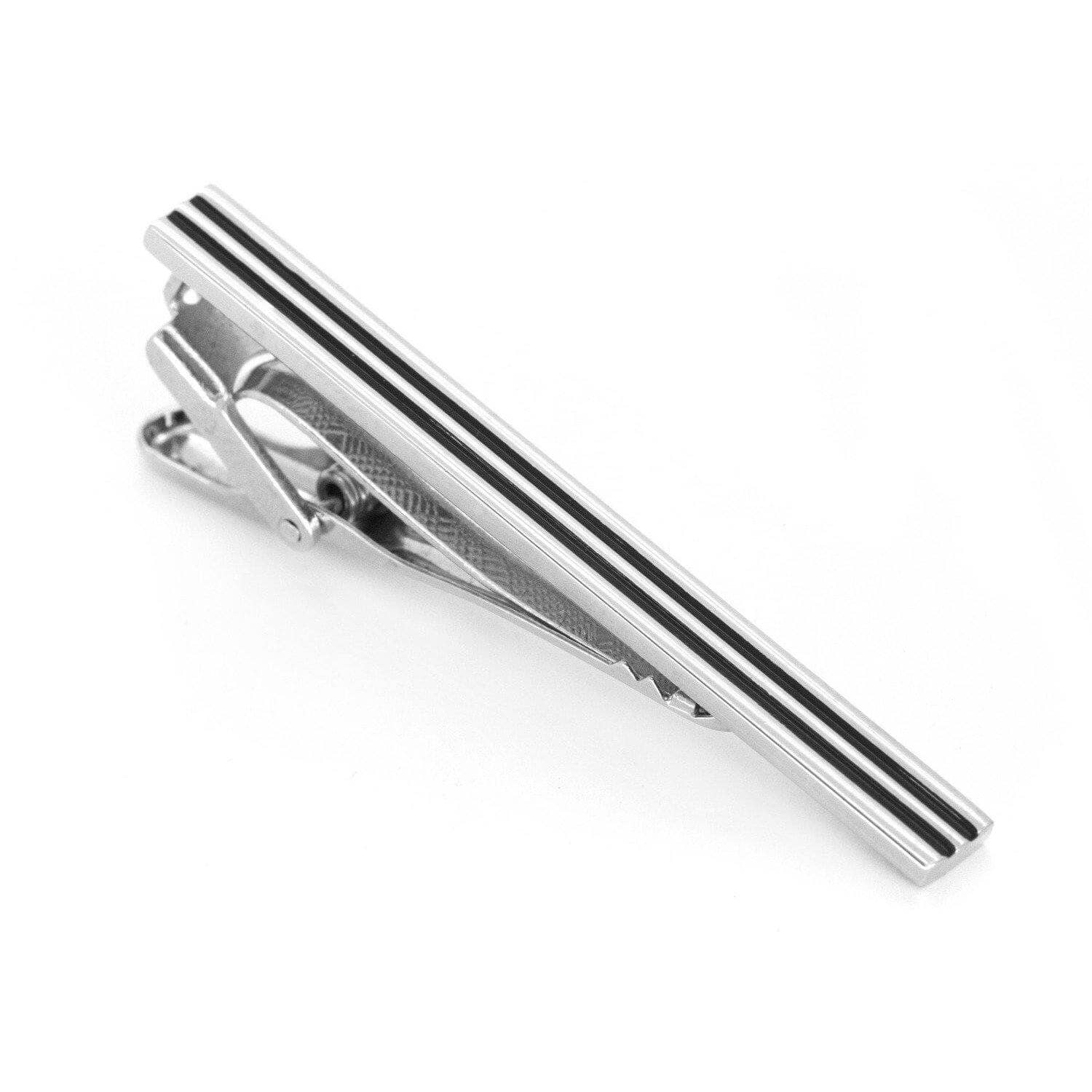 Double Black Lines Tie Clip Tie Clips Clinks Australia Double Black Lines Tie Clip 