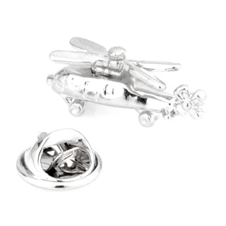 Silver Helicopter Lapel Pin Lapel Pin Clinks Default 