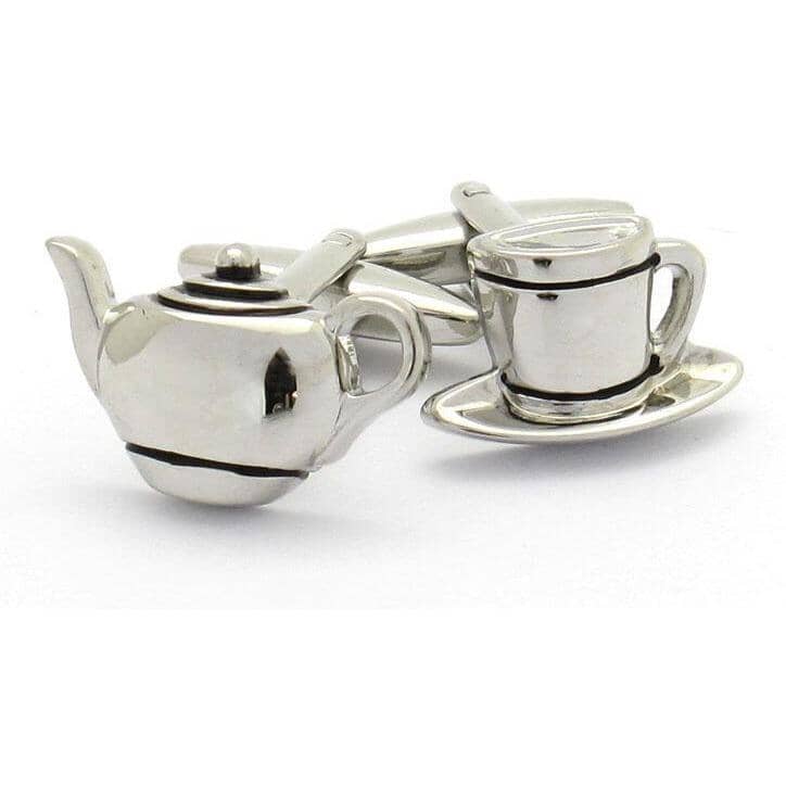 Teapot and Cup Cufflinks Novelty Cufflinks Clinks Australia Teapot and Cup Cufflinks 