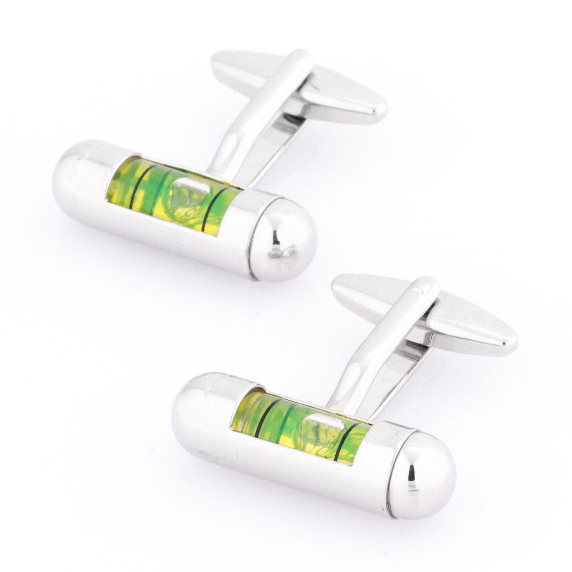 Green "Spirit Level" Cufflinks Novelty Cufflinks Clinks Australia 