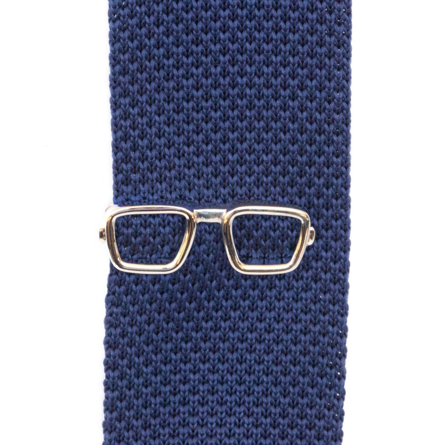 Silver Spectacles Tie Clip