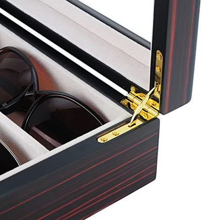 Ebony Wooden Watch Box, 6 Watch Box, 3 Sunglasses, Cuffed Watch Box, Clinks Australia Watch Box, Ebony Watch Boxes on Cuffed, Australia Watch Box, Watch Storage Box, Watch Display Box, 6 Slots Watch Box + 3 Sunglasses, Watch Boxes for 6 , Ebony Watch Box, Wooden Watch Box, Ebony, CB5065, Clinks Australia