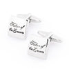 Father of the Groom Curved Wedding Silver Cufflinks