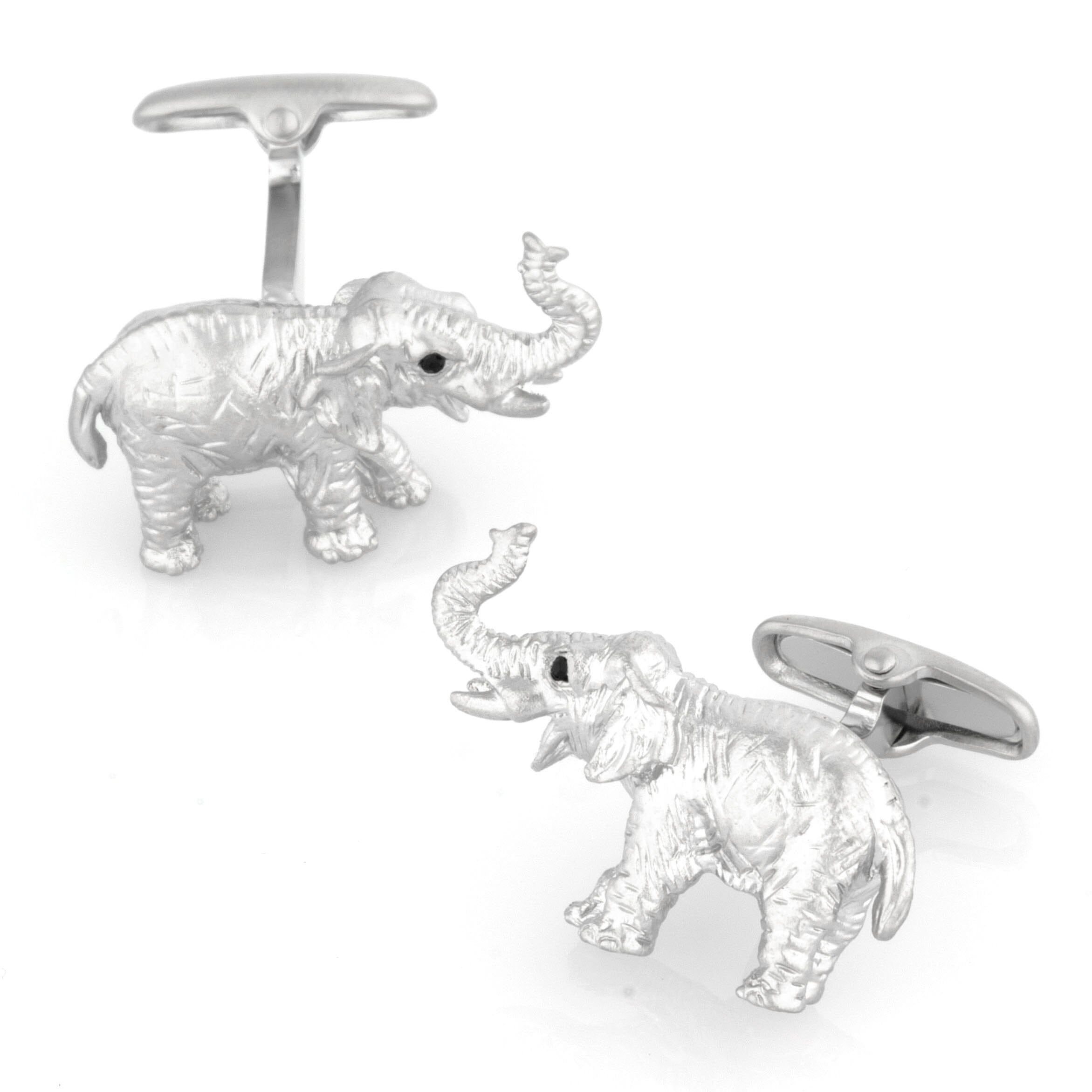 Brushed Silver Elephant Cufflinks Novelty Cufflinks Clinks Australia 