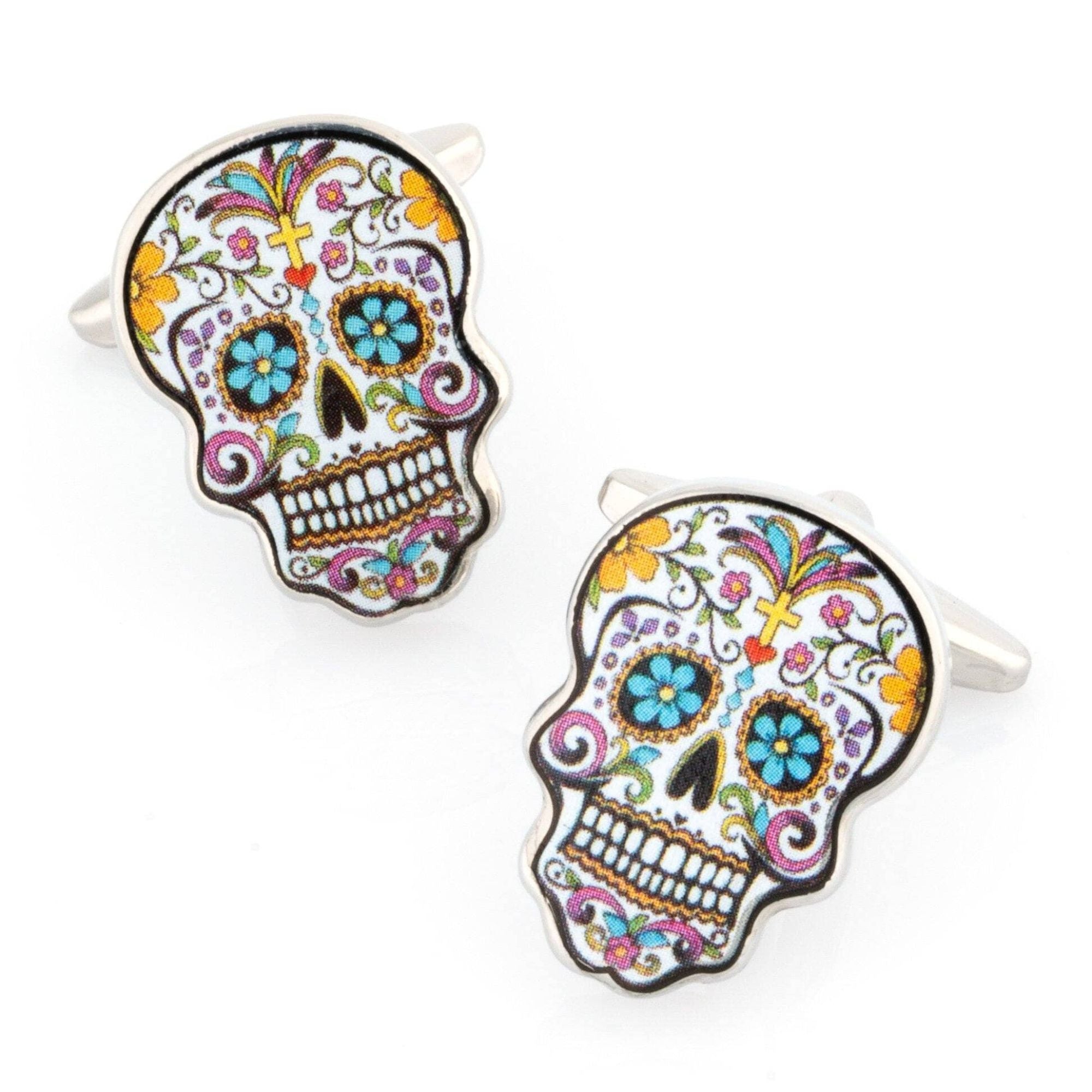 Flower Skull Calavera Cufflinks