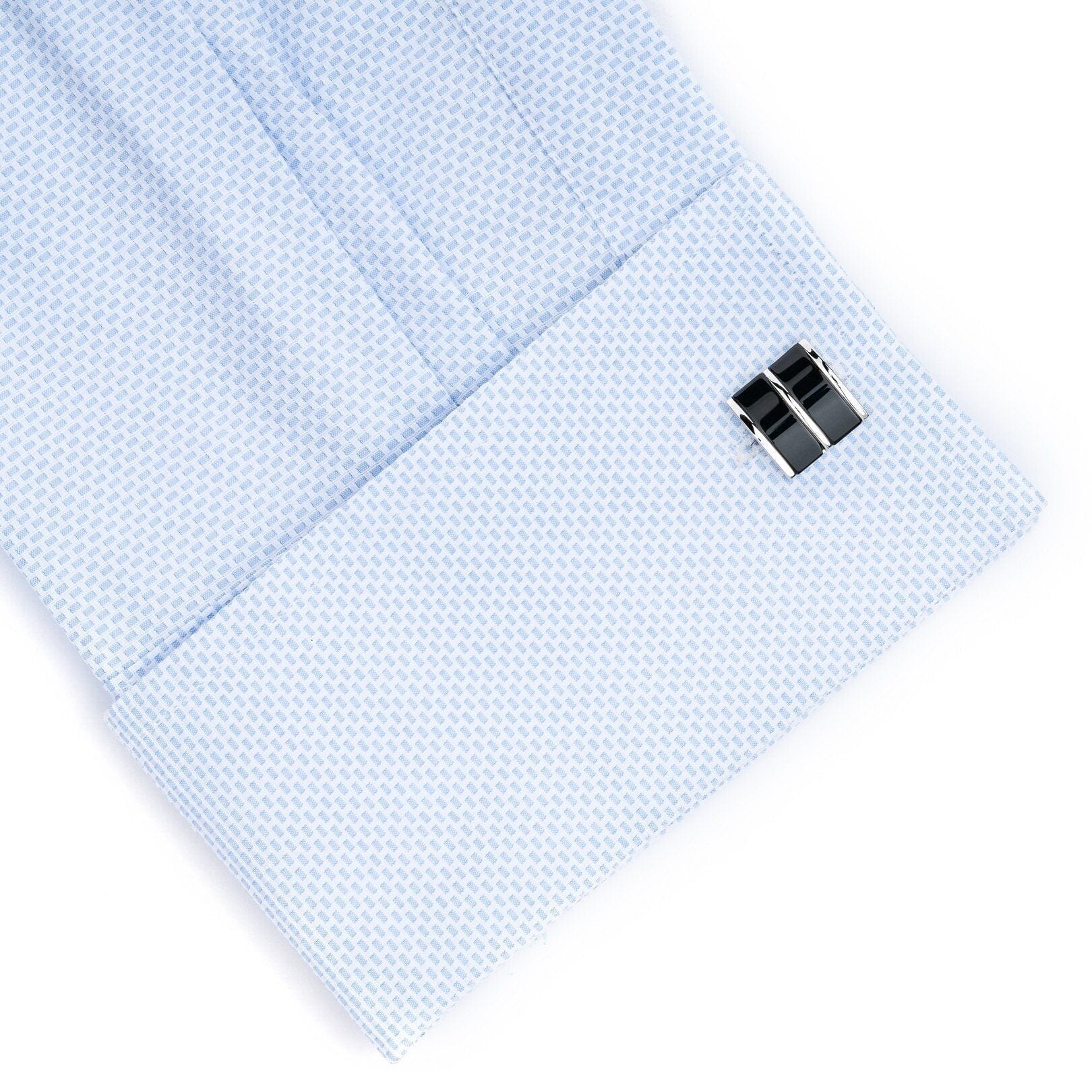 Dual Black Ice Cateye Silver Cufflinks Classic & Modern Cufflinks Clinks Australia 