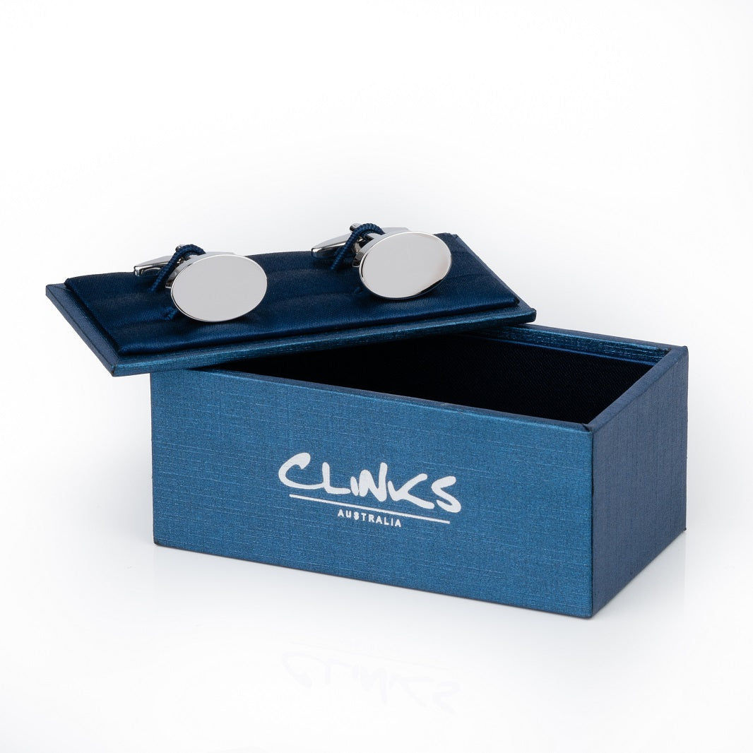 Oval Silver Engravable Cufflinks