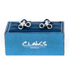 Styled Racing Bicycle with Cyclist Cufflinks