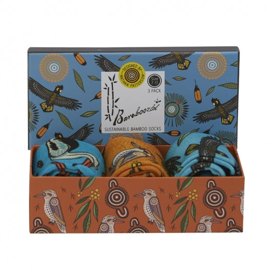 Australian Native Birds 3pk Gift Box, Socks,  Native Birds Socks, Men's Socks, Socks for Men, SS7004, Clinks Australia