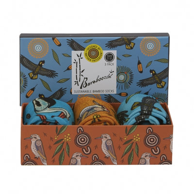 Australian Native Birds 3pk Gift Box, Socks,  Native Birds Socks, Men's Socks, Socks for Men, SS7004, Clinks Australia
