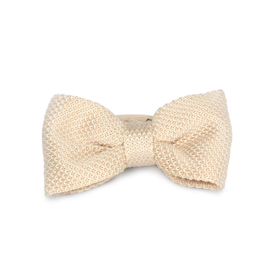 Kids Knit Bow Tie - White Cream