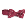 Adult Knit Bow Tie - Maroon/White Dot