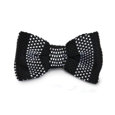 Adult Knit Bow Tie - Black/White Stripe