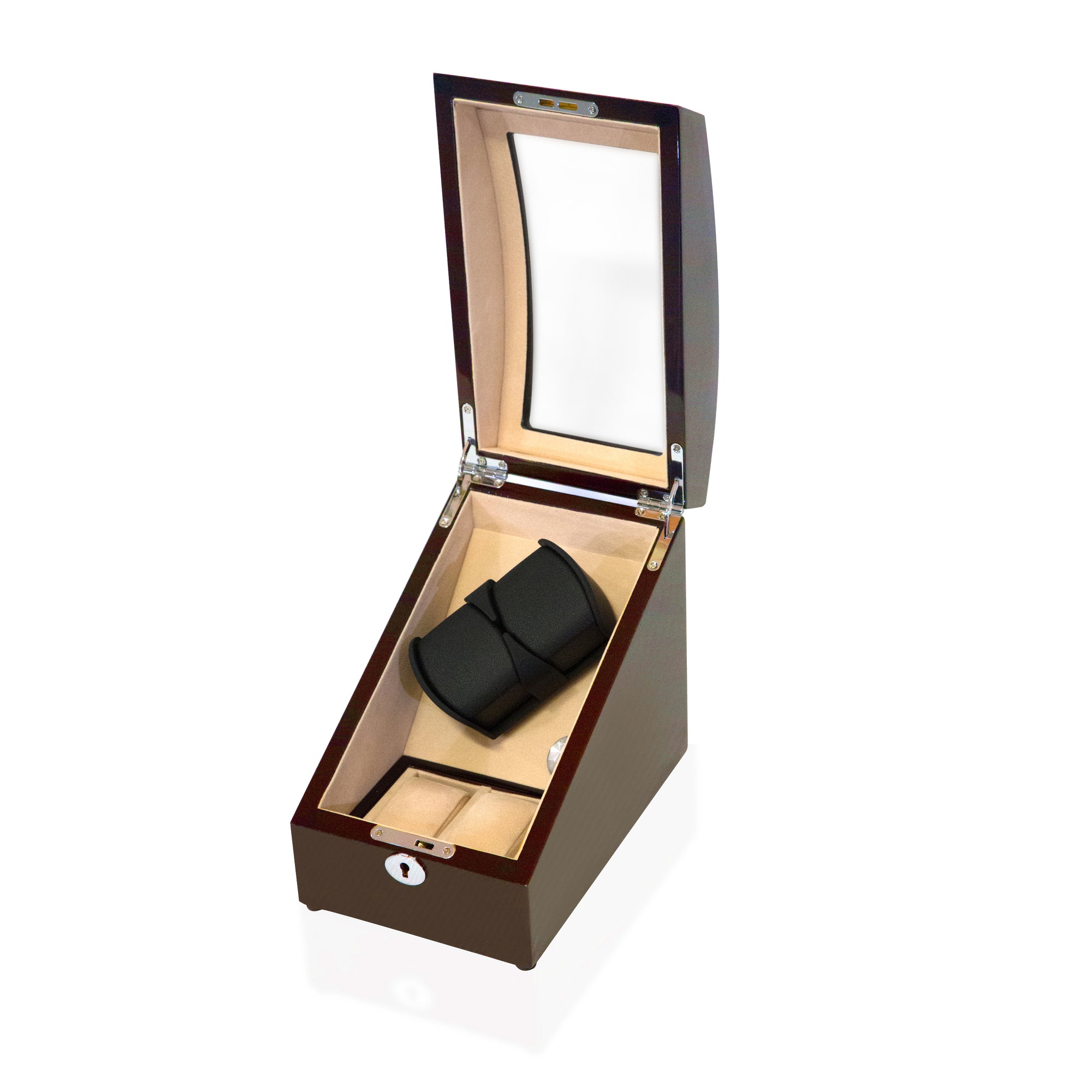 Avoca Watch Winder Box for 2 + 2 Watches in Mahogany Clinks Australia