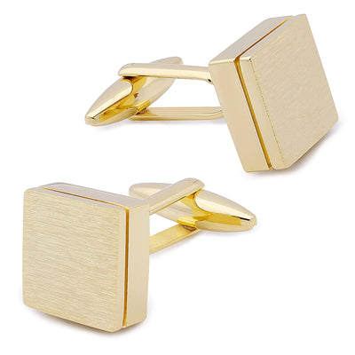 Brushed Gold Square Cufflinks