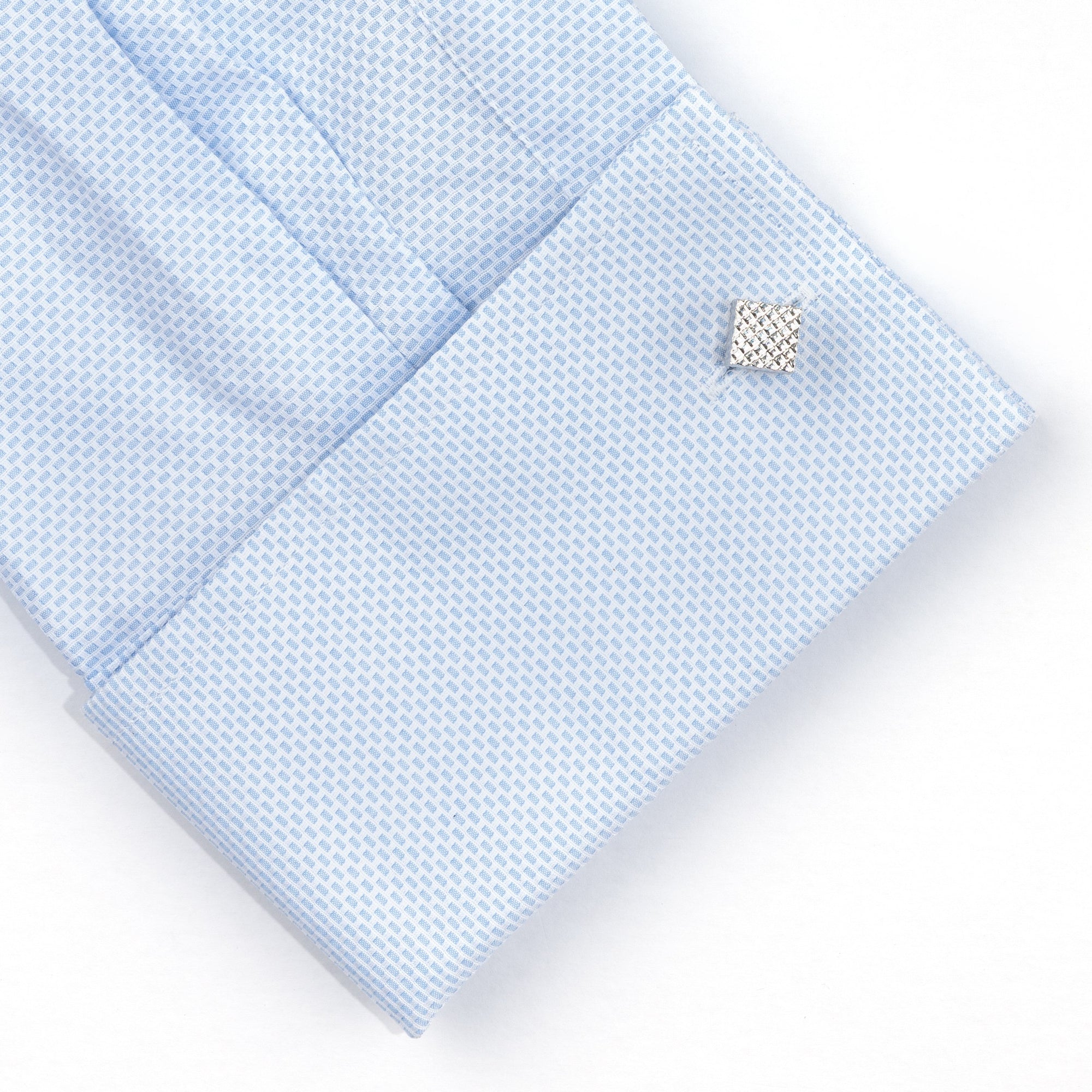 Silver Diamond Textured Cube Cufflinks