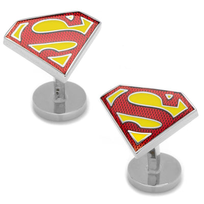 Superman Shield Cufflinks in Red and Yellow