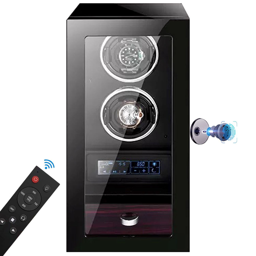 Yarra Duo Watch Winder for 2 + Drawer with Fingerprint Lock