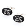 Father of the Groom Black and Silver Wedding Cufflinks