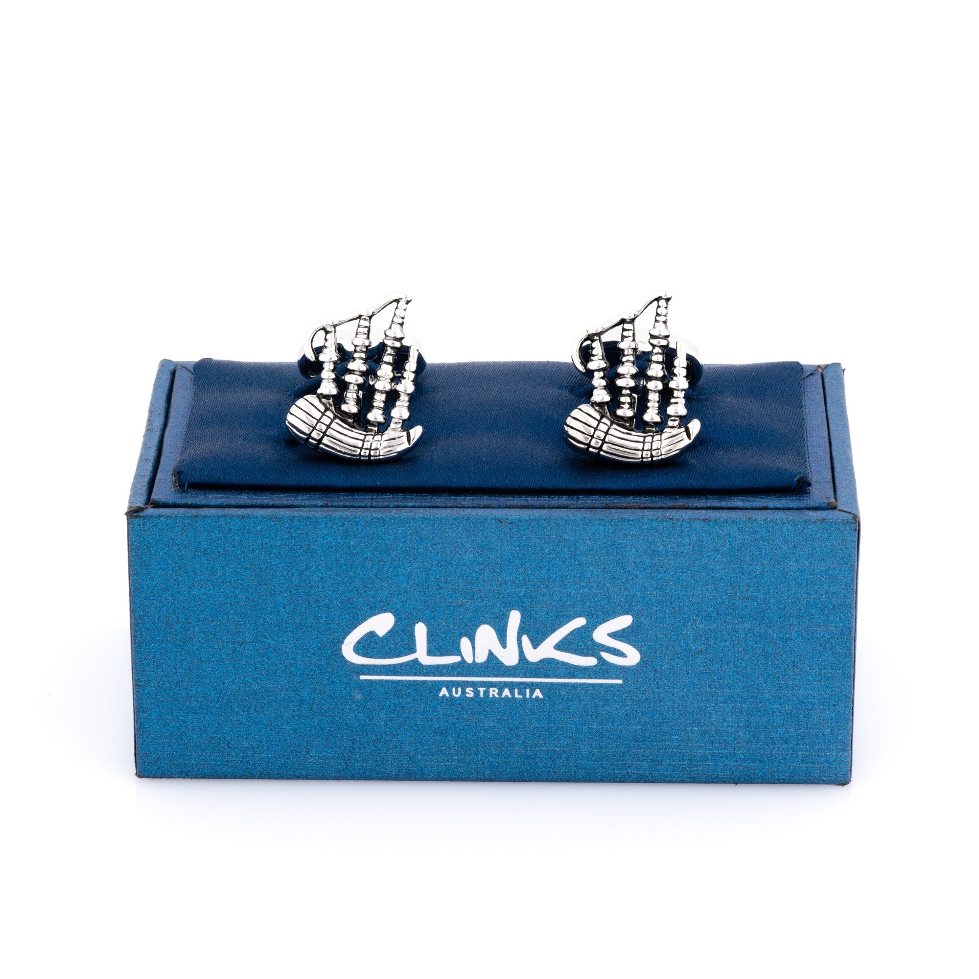 Scottish Bagpipes Cufflinks Silver