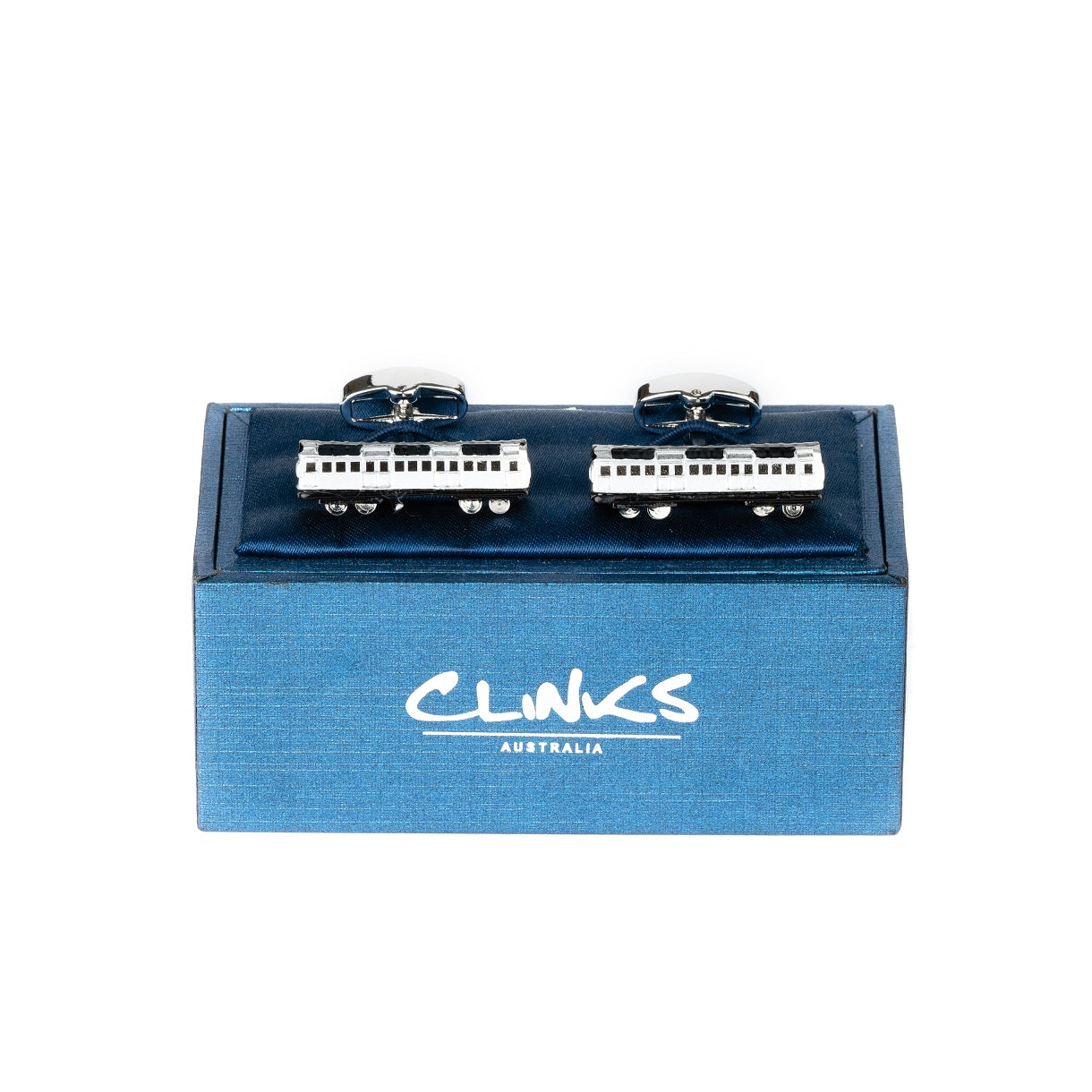 Silver and Black Train Carriage Cufflinks