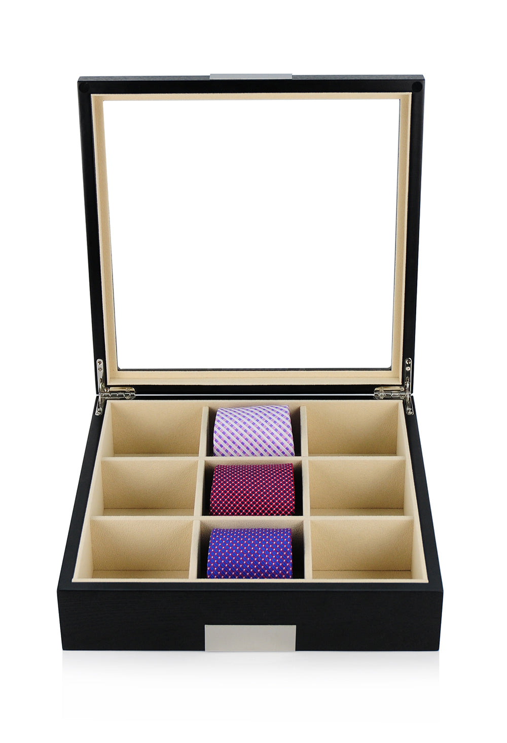 Black Wooden Tie Box for 9
