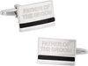 Father of the Groom Laser Etched Onyx Silver  Wedding Cufflinks
