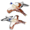 Flying Pheasant Enamel Cufflinks