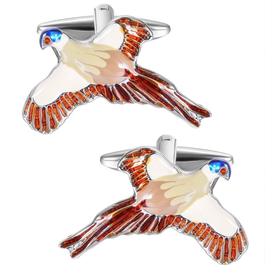 Flying Pheasant Enamel Cufflinks