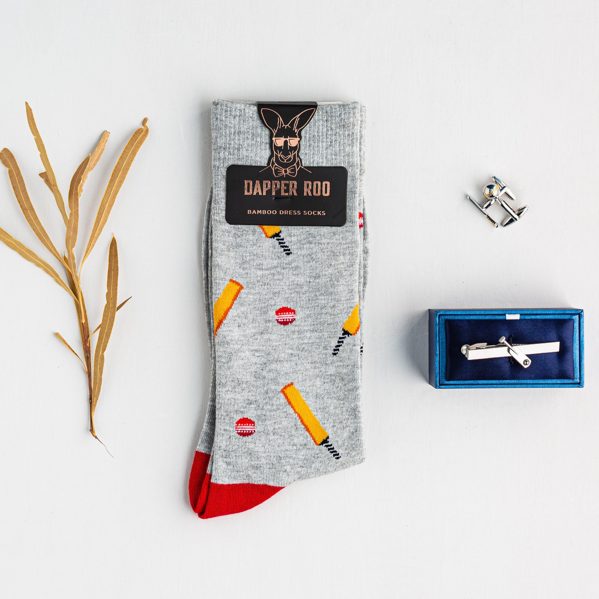 Cricket Gift Set, Gift Set, Socks Gift Set, Socks, Cufflinks, Tie Bars, Location: SK2024+CL4026+TC5000, GS1006, Sports, Clinks Australia