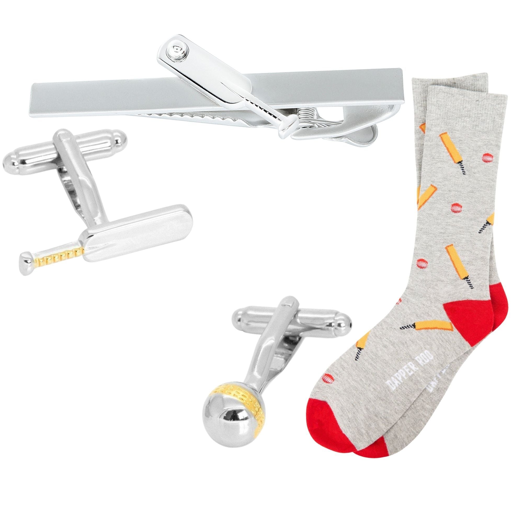 Cricket Gift Set, Gift Set, Socks Gift Set, Socks, Cufflinks, Tie Bars, Location: SK2024+CL4026+TC5000, GS1006, Sports, Clinks Australia