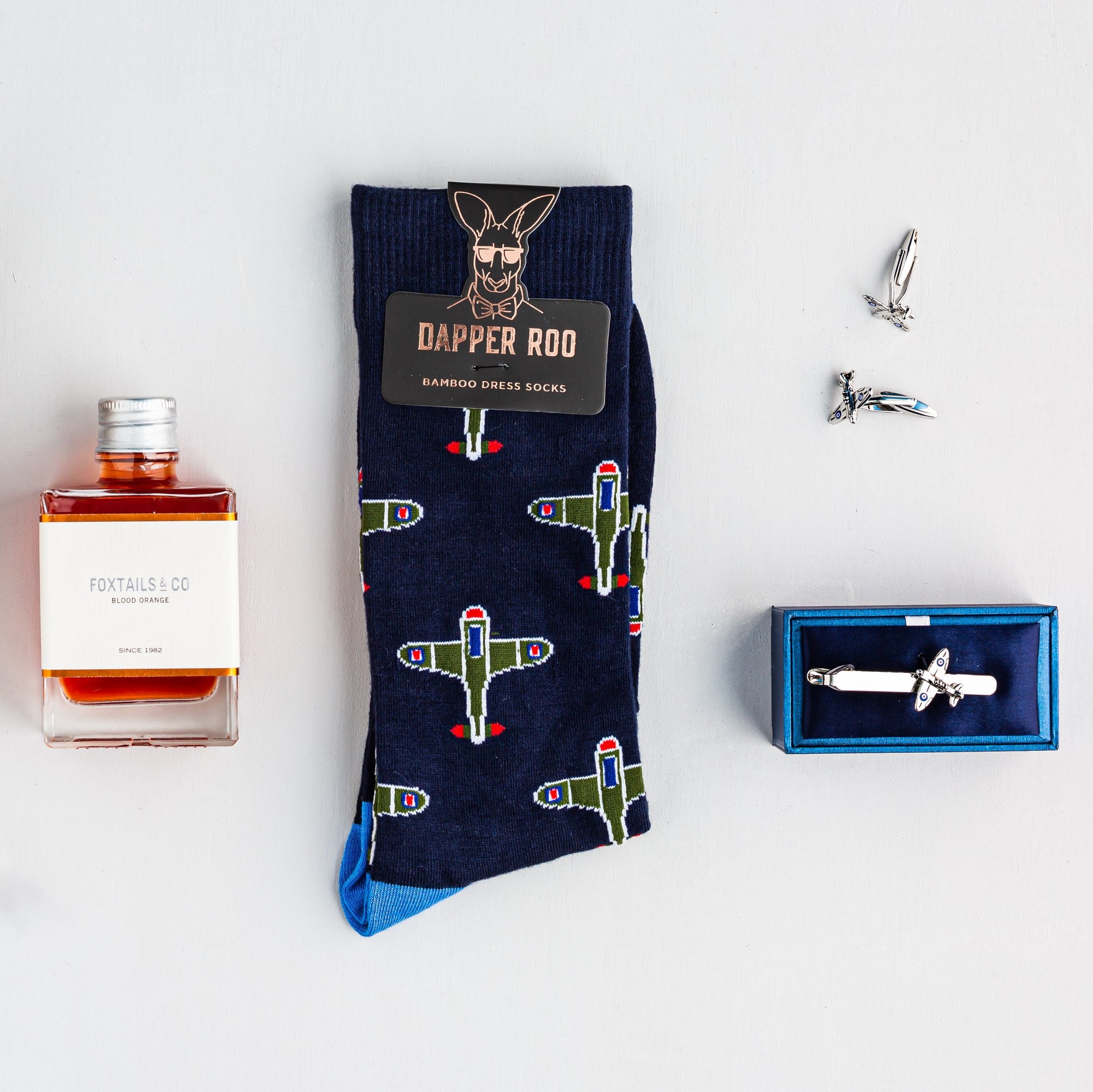 Spitfire Cocktail Gift Set, Spitfire Gift Sets, Socks Gift Sets, Socks, Cufflinks, Tie Bars, Location: SK2023+CL6830+TC3570, GS2004, Clinks Australia
