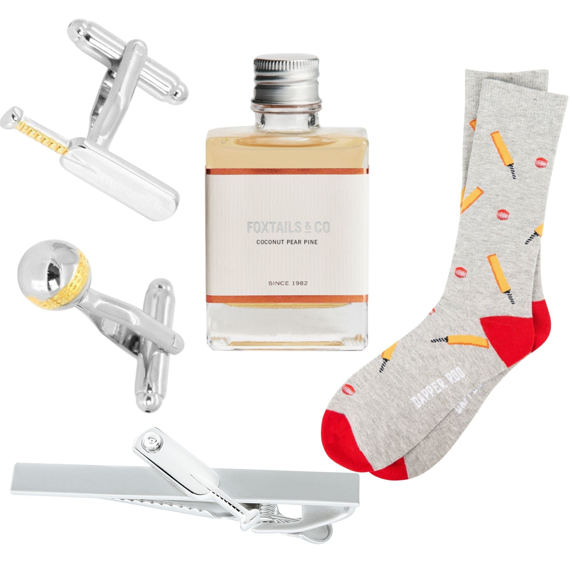 Cricket Cocktail Gift Set, Cricket Gift Set, Gift Set, Socks, Cufflinks, Tie Bars, Location: SK2024+CL4026+TC5000, GS2006, Clinks Australia