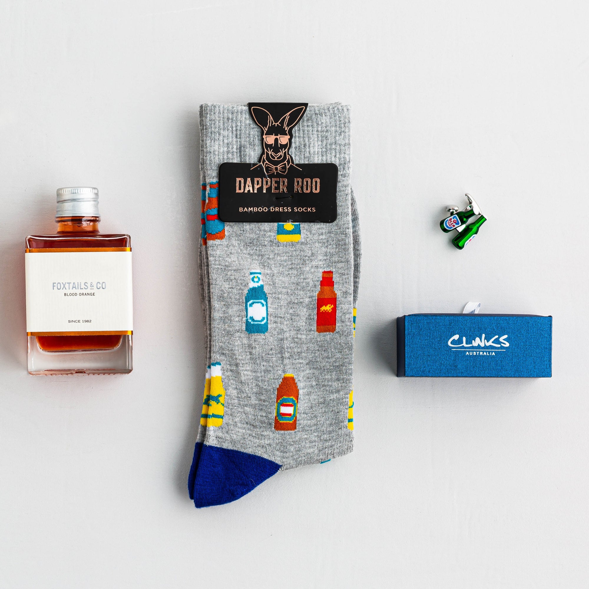 Beer Cocktail Gift Set, Gift Sets, Location: SK2031+CL6032, GS3002, Socks, Cufflinks, Clinks Australia