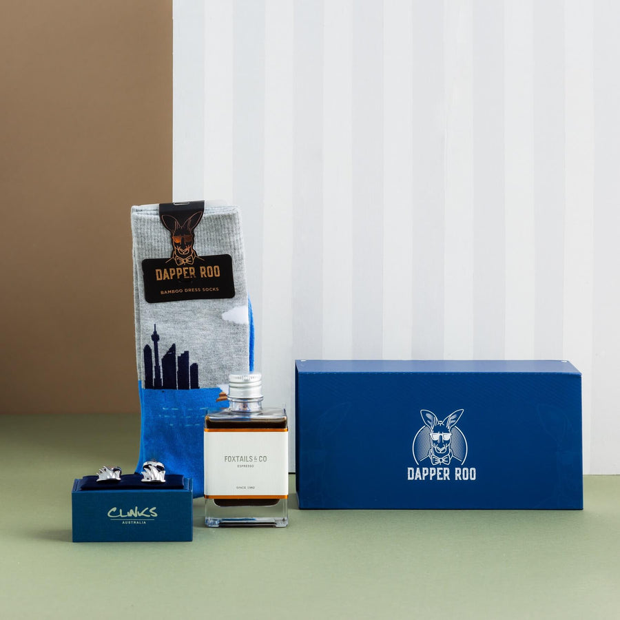 Sydney Cocktail Gift Set, Sydney Gift Sets, Socks Gift Sets, Gift Sets, Socks, Cufflinks, Location: SK2016+CL8530, GS3005, Clinks Australia