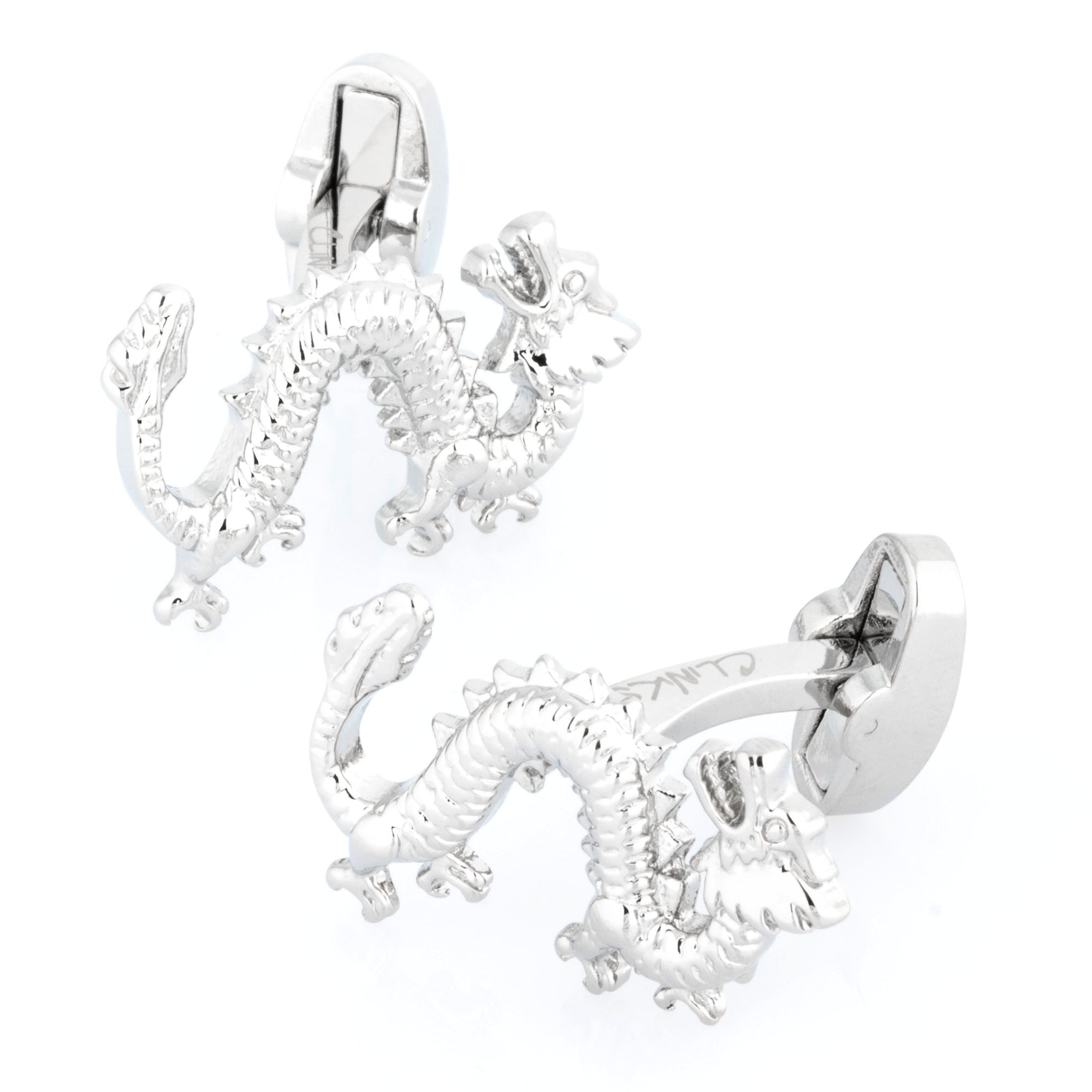Silver Lucky Chinese Dragon Cufflinks
