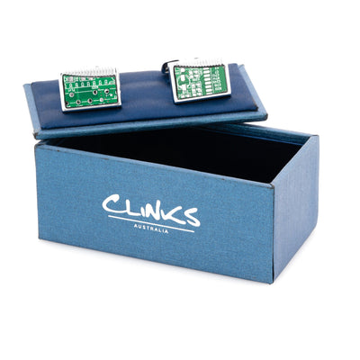 Upcycled Rectangular Circuit Board Cufflinks