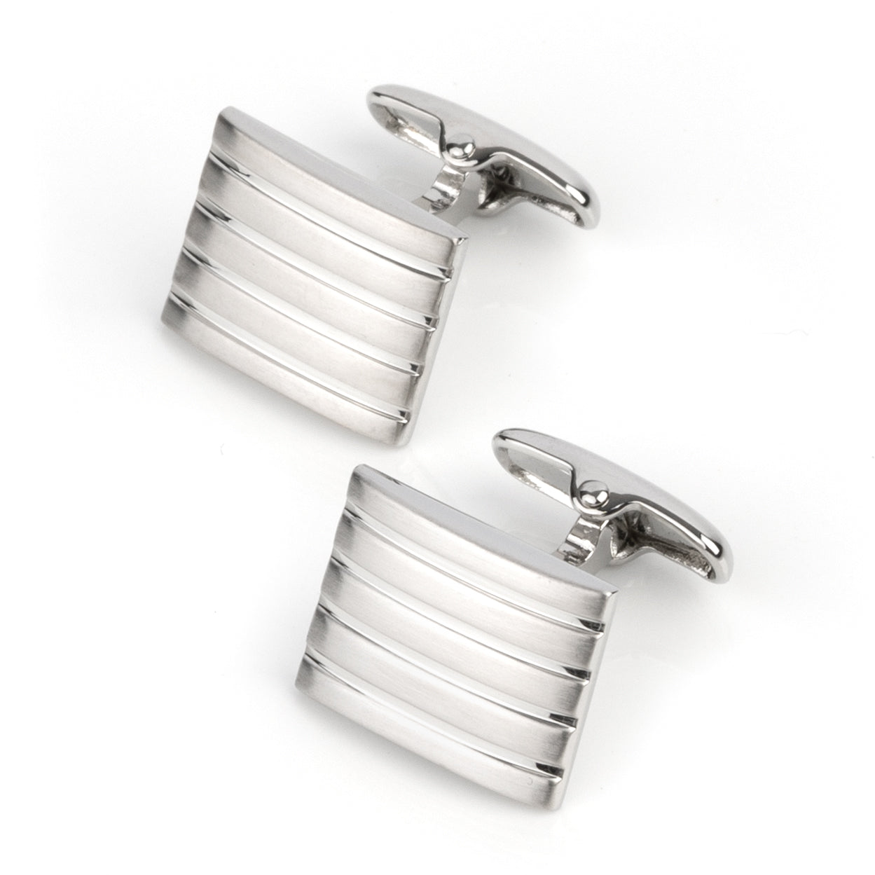Silver Classic Groove Cufflinks