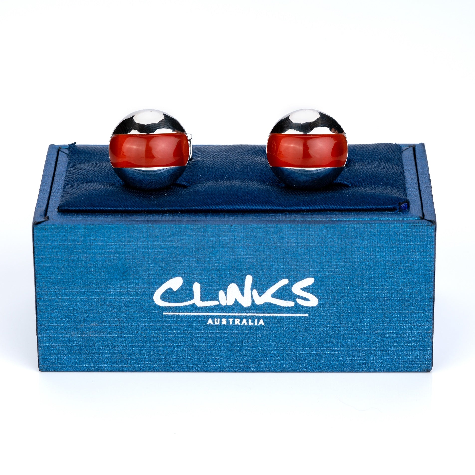 Elliptical Red Cat Eye Cufflinks